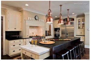 create a functional and stylish kitchen, countertop, kitchen, kitchen island, kitchen renovation, metals, mixed metals, copper, pendants